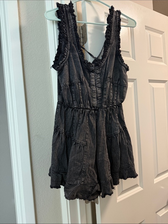 Free People Pants - NWT Free People Washed Black Denim Romper